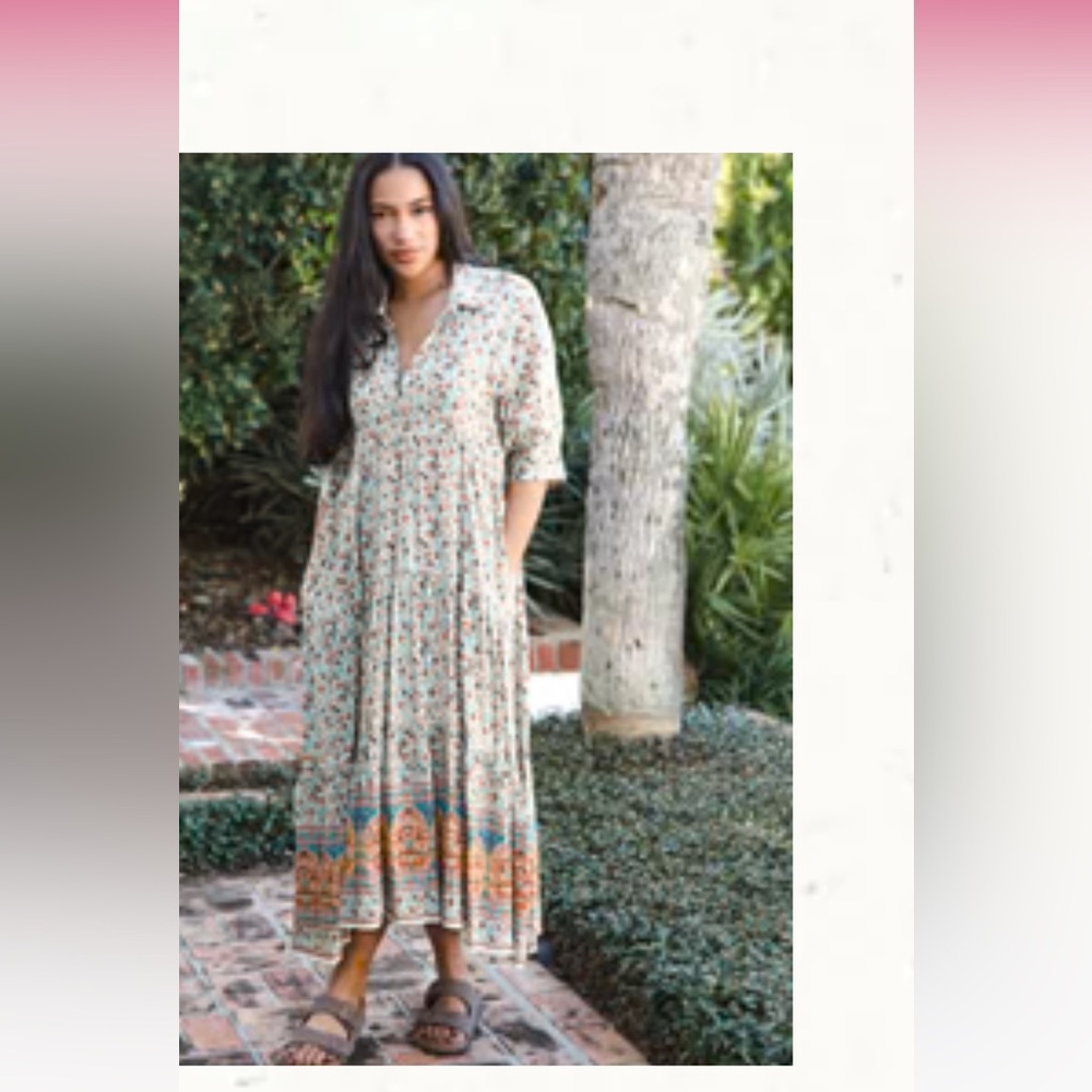 Natural Life Floral Rebecca Midi Dress Size L